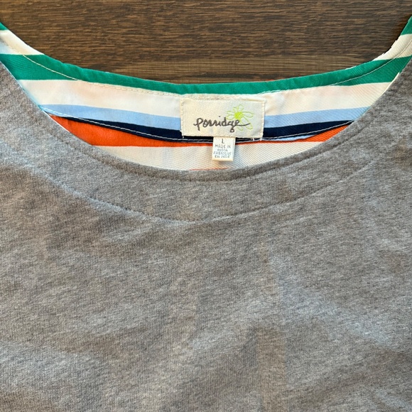 ANTHROPOLOGIE Porridge Fun T shirt top Women's LARGE - Picture 2 of 4